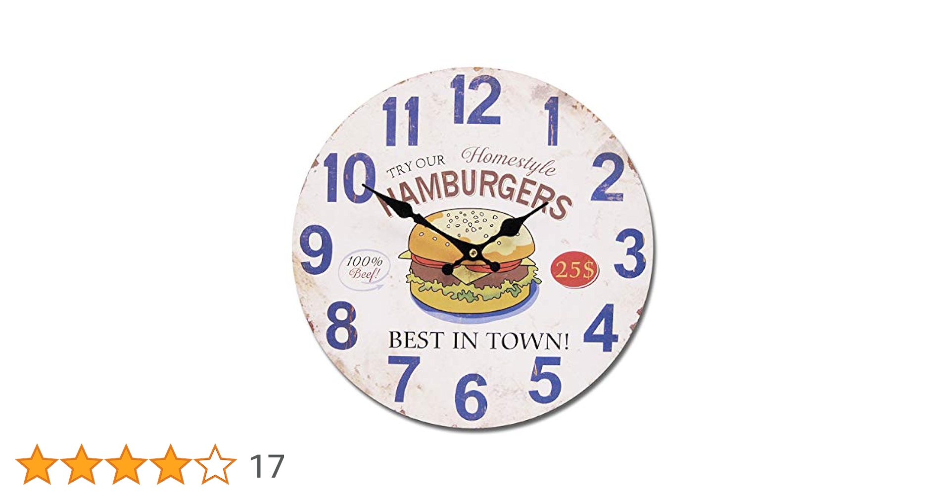 アメリカンな店 ウォールクロック 壁掛け時計 BBQ アメリカン雑貨 Amazon.co.jp: アメリカンウォールクロック 時計 34cm