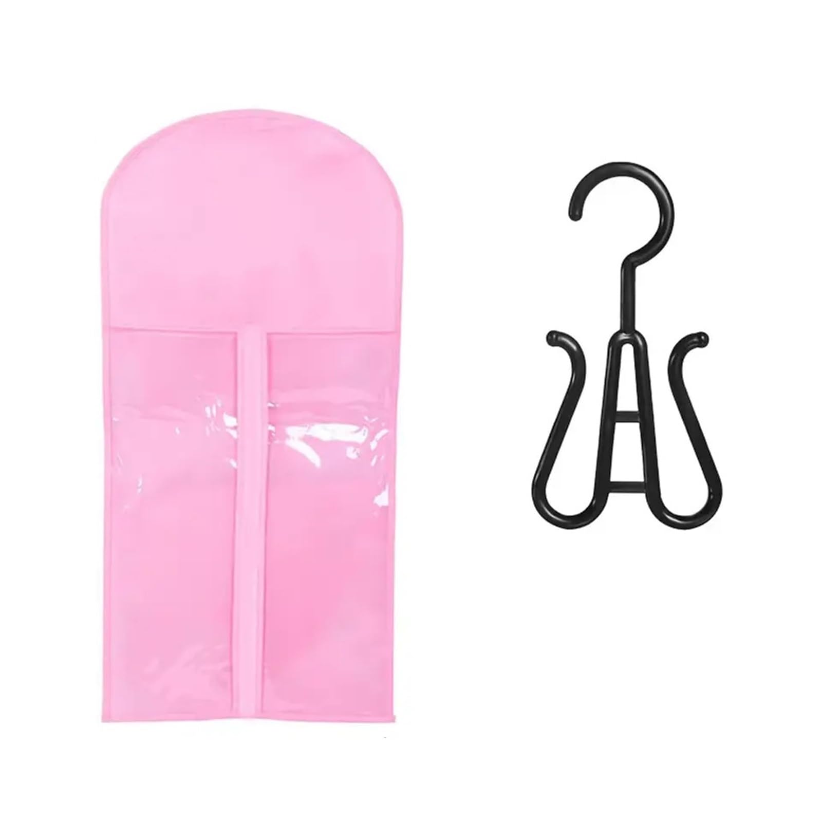 Wig Storage Bag Wig Storage Bag With Hanger Holder Case Wigs Pouch Water Dust-Proof Organizer Protect For Professional Hair Extensions(Light pink 1pc)