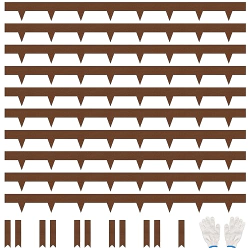 JonesHouseDeco Lawn Edging Border 11.4cm Height 10 Pack Pre-Rusted Cor-Ten Steel Landscape Edging