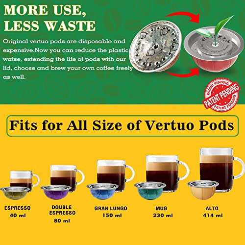 Vivi Sky Reusable Coffee Capsules Discs To Reuse Vertuo Pods, Vertuo Refillable Pods Cap Lids For All Size Pod Of All Vertuoline Machine,Bottom Capsule- Not Included!(1Pc) #TOP2