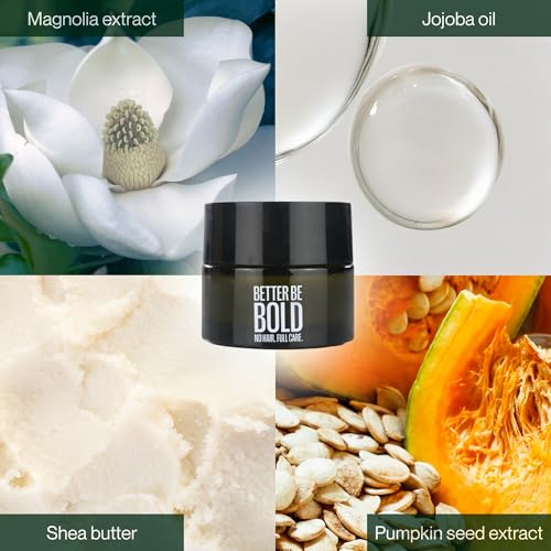 BETTER BE BOLD – Glatzencreme Anti-Shine 50ml – Mattierende Pflege für Glatze 0–3 mm – Beruhigt nach der Rasur – Mit Sheabutter & Jojobaöl – Vegan & mikroplastikfrei – Kürbiskernextrakt