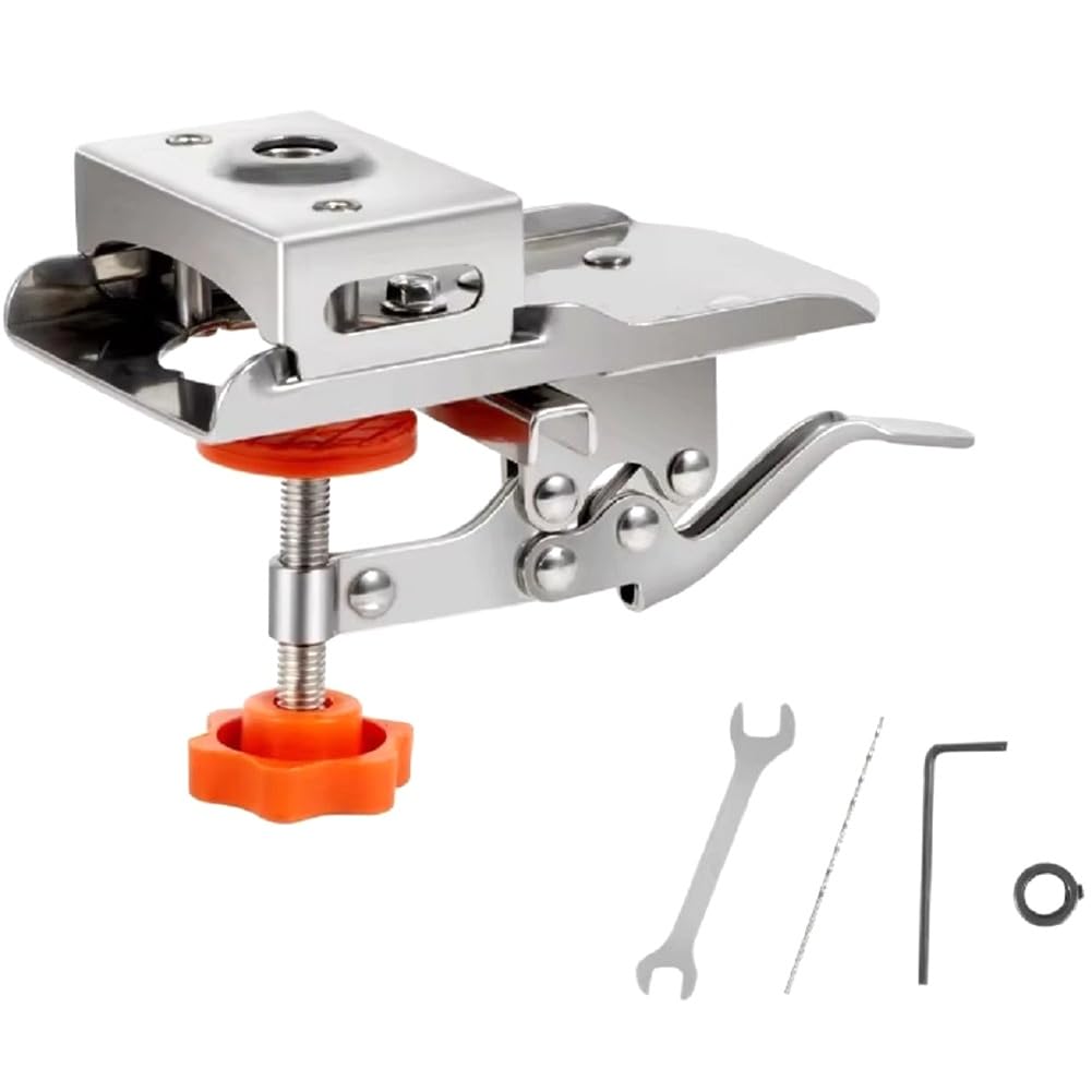 Aundhegrtt As Shown 35Mm Concealed Hinge Jig Woodworking Drilling Guide Locator Stainless Steel Plastic Hole Opener Door Tool