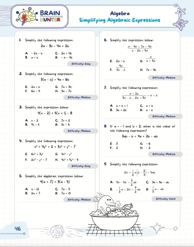 Math Practice Workbook Grades 6-8: 1000+ Questions You Need to Kill in Middle School by Brain Hunter Prep (Arithmetic, Algebra, Geometry, Measurement, ... more in Kill It Series by Brain Hunter Prep) - Image 8