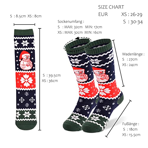 HYSENM 2 Paar Skisocken Kinder Thermo Wintersocken Warm Kniestrumpf für Jungen und Mädchen Weiche Winter Sportsocken atmungsaktive Snowboardsocken – Bild 6