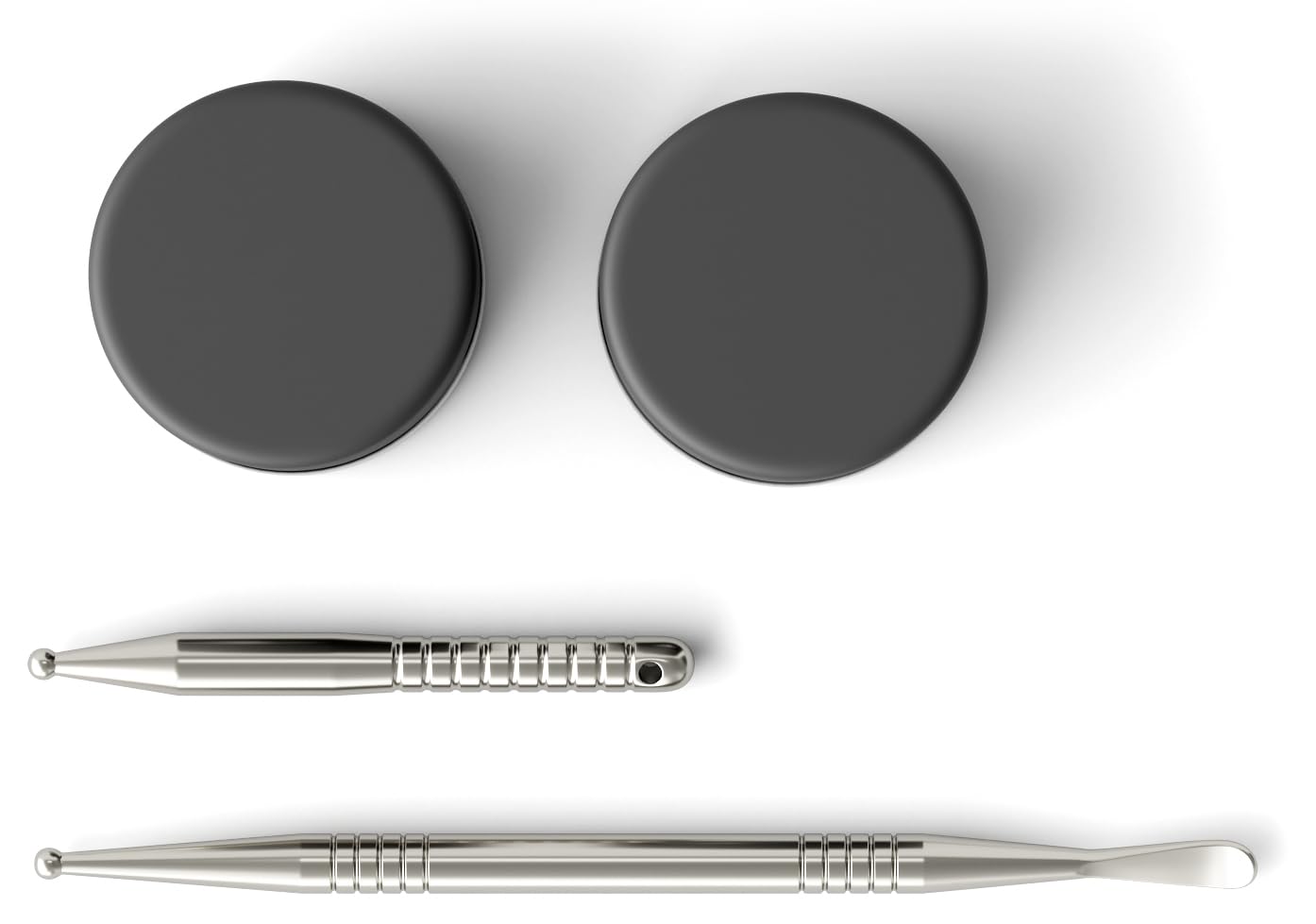 JCASE Dabbing Tool Set 2 x Titan Dabber Tool for Oil Cera Concentrado Dab Colofonia Resina Herramientas Incluye 2 recipientes de cera de cristal de 5 ml en negro Travelkit