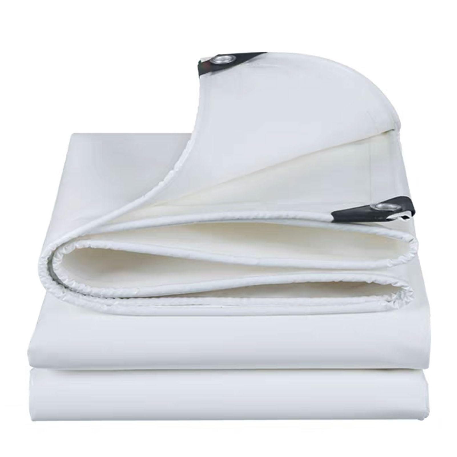 Tarpaulin Heavy Duty Tarp Sheet Cover, White 600g/m2 Heavy Duty Canvas Tarp, Reinforced Grommets, Multiple Sizes(2x5m(6.5ftx16.4ft))