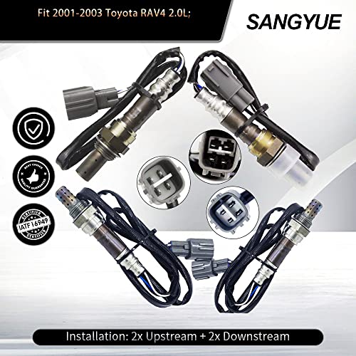 4 sensores de oxígeno para Toyota RAV4 2.0L 2001-2003 miniatura 2