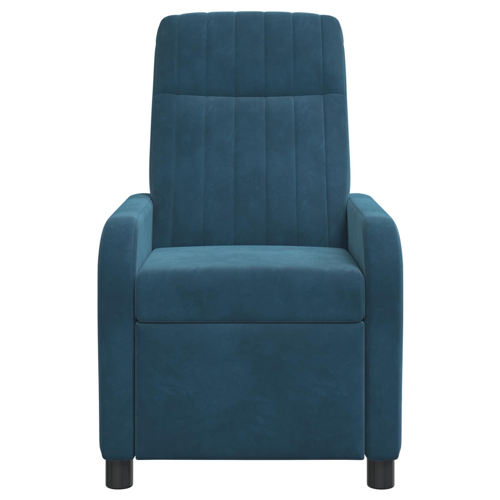Sedia reclinabile regolabile in velluto blu