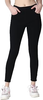 3 Butterflies!!! Women High Rise Skinny Fit Stretchable High Waist Ankle Length Jeggings (FPBLK-38_Black_38) Price In India