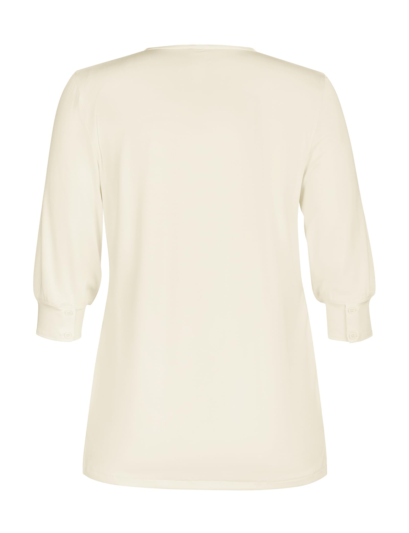 Top da donna in jersey plissettato con scollo a V sul davanti, morbido tessuto liscio, elegante, casual e da indossare tutti i giorni, top da donna comodo e versatile, perfetto per jeans e