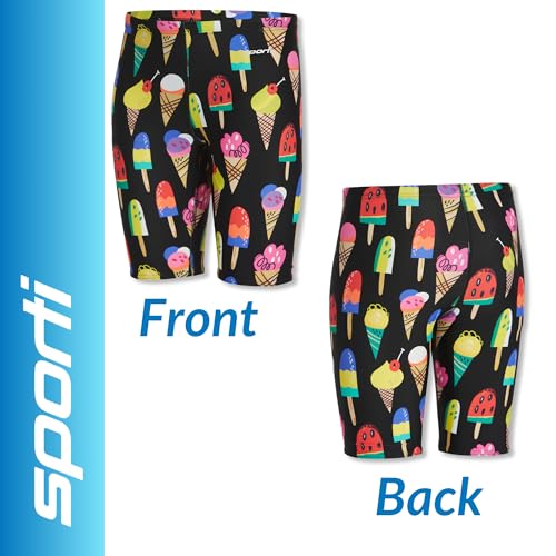 Image of Sporti Boys' Athletic Jammer Swimsuit, Youth Competitive Abstract Printed