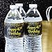 Black and Gold 40th Birthday Party Water Bottle Labels - 20 Stickers