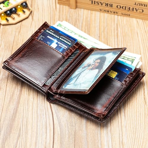Men's Wallet Men's Creative Light Luxury Convenient Retro Wallet for Party，Travel(Brown)3