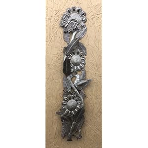   Its-Cactus-Metal-Wall-Decor-Butterflies-Birds-and-Flowers-Indoor-Outdoor-Hanging-Plaques-Handmade-in-Haiti-6-x-29-Inches-Buzzing-with-Flowers