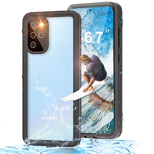 YOGRE Samsung Galaxy S20+ Plus 5G Waterproof Case with Built-in Screen Protector, Dropproof Dustproof and Snowproof Waterproof Phone Cover Cases, Wireless Charging Supported, Black 6.7 Inch