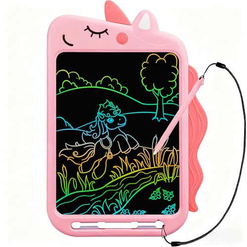 LCD Writing Tablet Kids Toys, 10 Inch Drawing Board Toys for 3 4 5 6 Year Old Girls Gifts, Erasable and Portable Doodle Board for Toddler, Educational Birthday Writing Tablet Gift