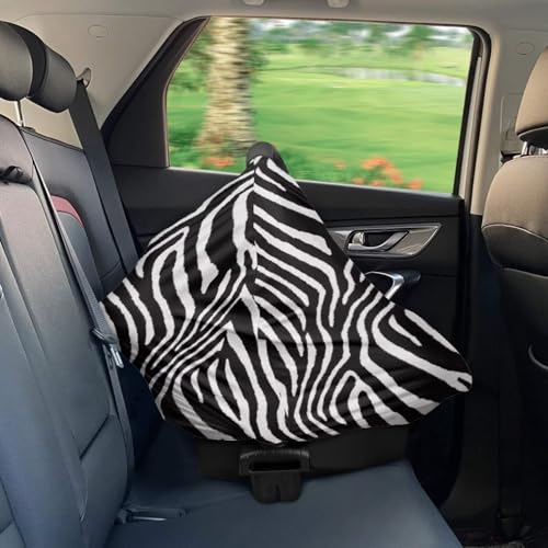Image of Forchrinse Zebra Stripes Baby Car Seat Canopy for Boys Girls-Soft Nursing Breastfeeding Cover Multi-use Stroller Cover Washable
