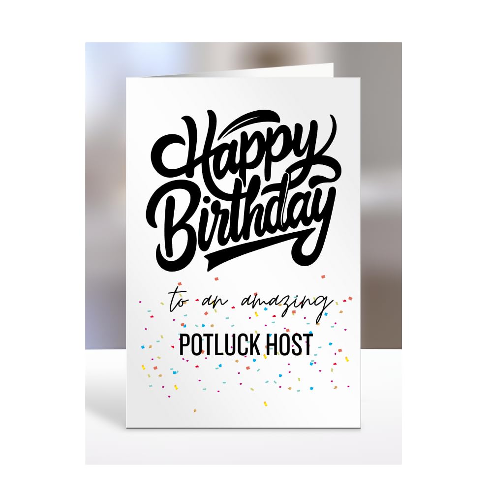 Card for potluck host, Happy Birthday Gifts for Men or Women, Him, Her, Presents for Christmas, Appreciation, To an amazing, A5-169_148