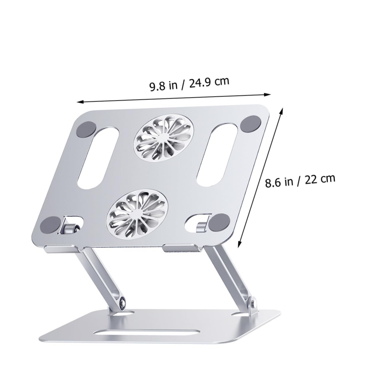 ibasenice Supporto Fresca in Lega di Alluminio per Laptop di Raffreddamento e Doppia Ventola e Design Ventilato Regolabile Estiva Confortevole Creare Un'atmosfera Estiva Fresca e