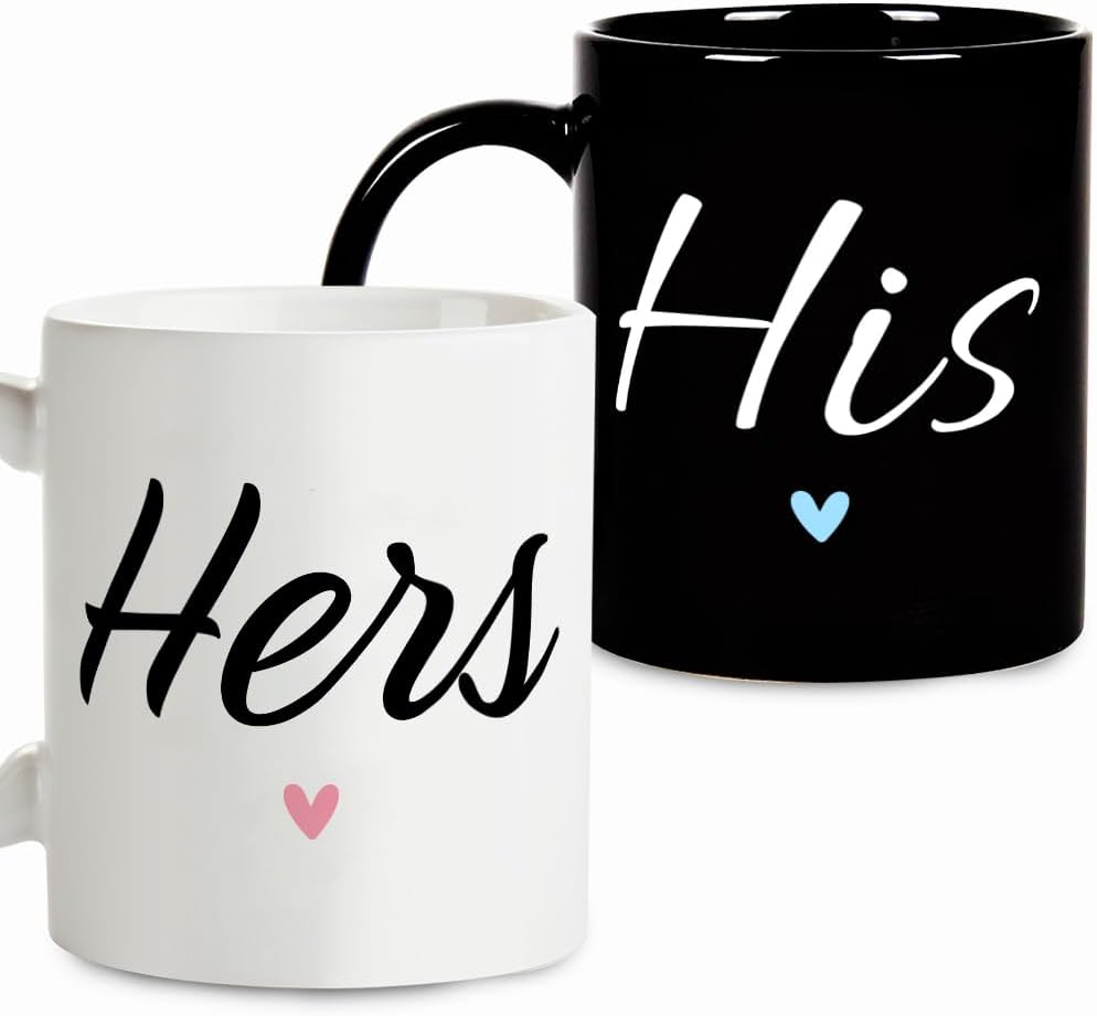 Fatbaby Wedding Gift for Couple, Engagement Gifts for Couples, Bridal Shower Gifts for Bride and Groom, Lets Have Coffee Together For The Rest Of Our Lives Mr and Mrs Couple Mug Set 11oz