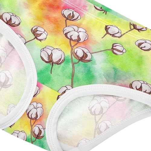 Cotton Flowers Branches Watercolor Girls Underwear Toddlers 2t Cotton Girl Panties Cute Personalized Underpants Briefs4