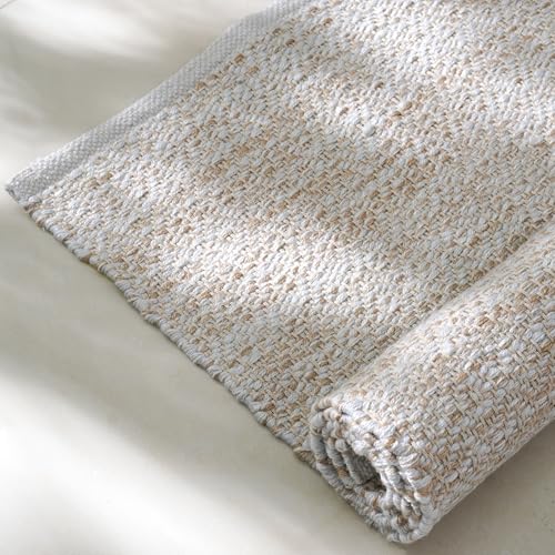 Eminence Home Poly/Cotton Matty Area Rug 90x150cm Natural Durable Washable Soft Long Lasting Outdoor-Indoor Multipurpose Rug