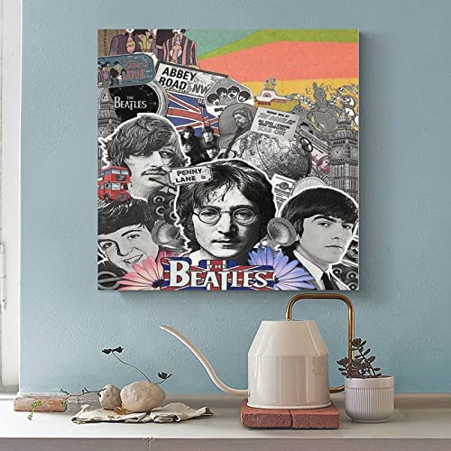 Poster The Beatles HD 2 sur toile pour chambre à coucher, bureau, décoration de chambre, cadre cadeau : 60 x 60 cm - Les Beatles, Paul McCartney, John Lennon, RIngo Starr, George Harrison Poster The Beatles HD 2 sur toile pour chambre à coucher, bureau, décoration de chambre, cadre cadeau : 60 x 60 cm – Image 6