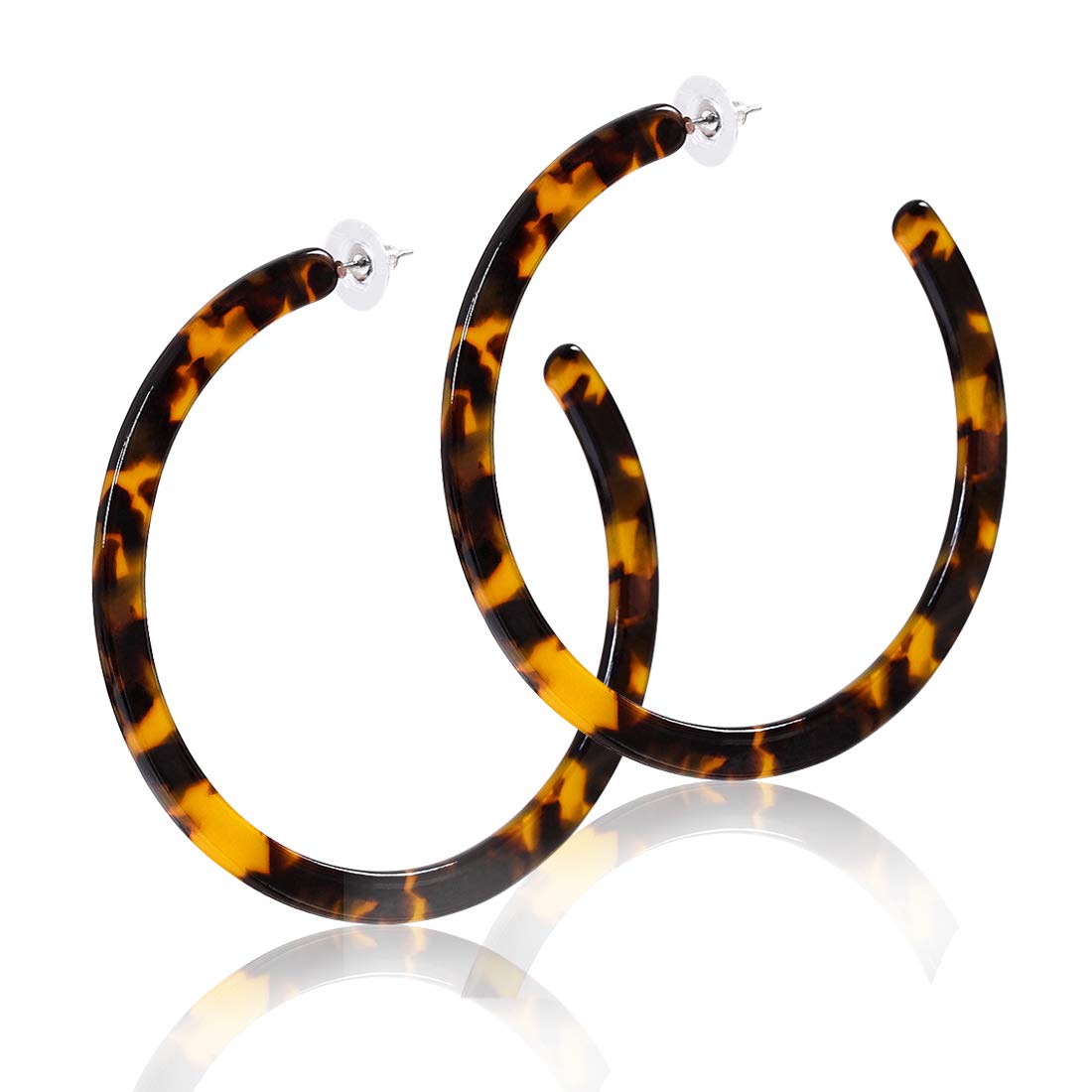 Women’s Mottled Hoop Earrings Bohemia Acrylic Resin Hoops Stud Earrings