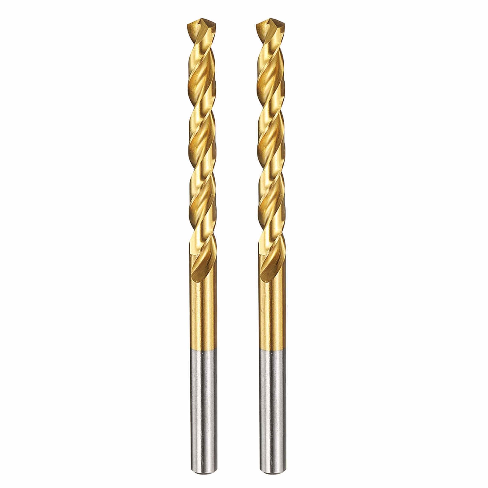 Kozelo 2pcs Drill Bit - [5.7mm Diameter] M42 8% Cobalt HSS Cutting Tool for Machining Hard Metal Stainless Steel Woodworking Handicraft Use, 135° Cutting Angle TiN