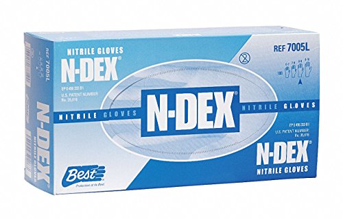 Disposable Gloves, Nitrile, L, Blue, PK100
