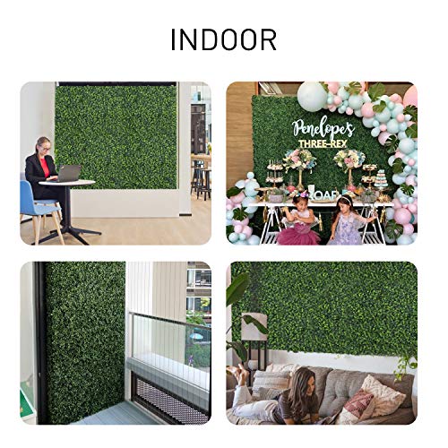 WINWEND Artificial Boxwood Panels Topiary Hedge Plant, 6PCS 20 x 20 Inch Privacy Hedge Screen, Grass Wall Decor for Garden, Home, Fence, Backyard - Thumbnail 3