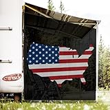 RVINGPRO Toldo lateral para caravana de 9 x 7 pies, malla negra transpirable para caravana, remolque, kit completo de bloqueador solar UV (mapa americano)