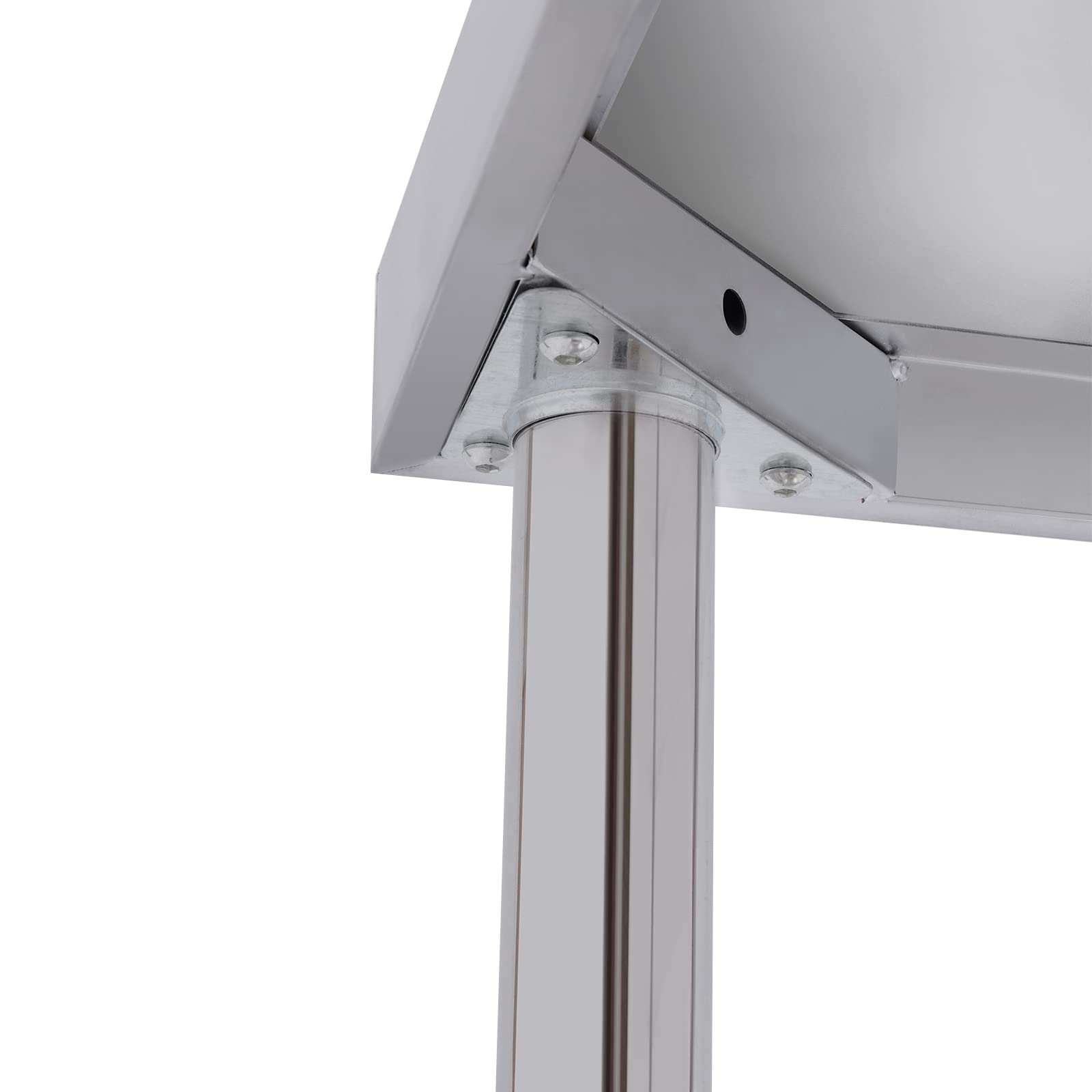 OUKANING Carrello da portata in acciaio inox, 2 piani, tavolo da lavoro, cucina in acciaio inox, con ruote, per uso domestico/commerciale, capacità di carico 300 kg, tubo rotondo 5 cm (dimensioni: 76