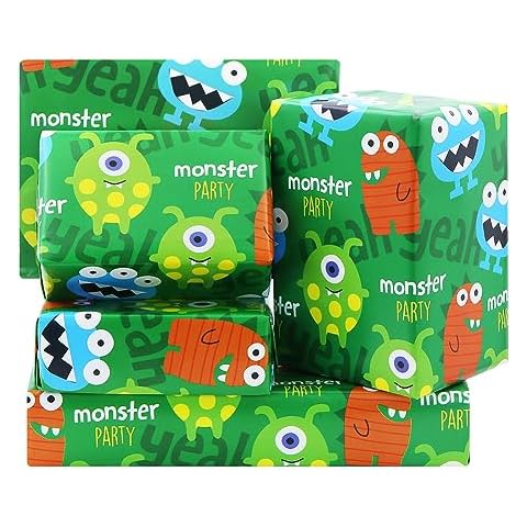 Monster Party Gift Wrap for Kids Cover