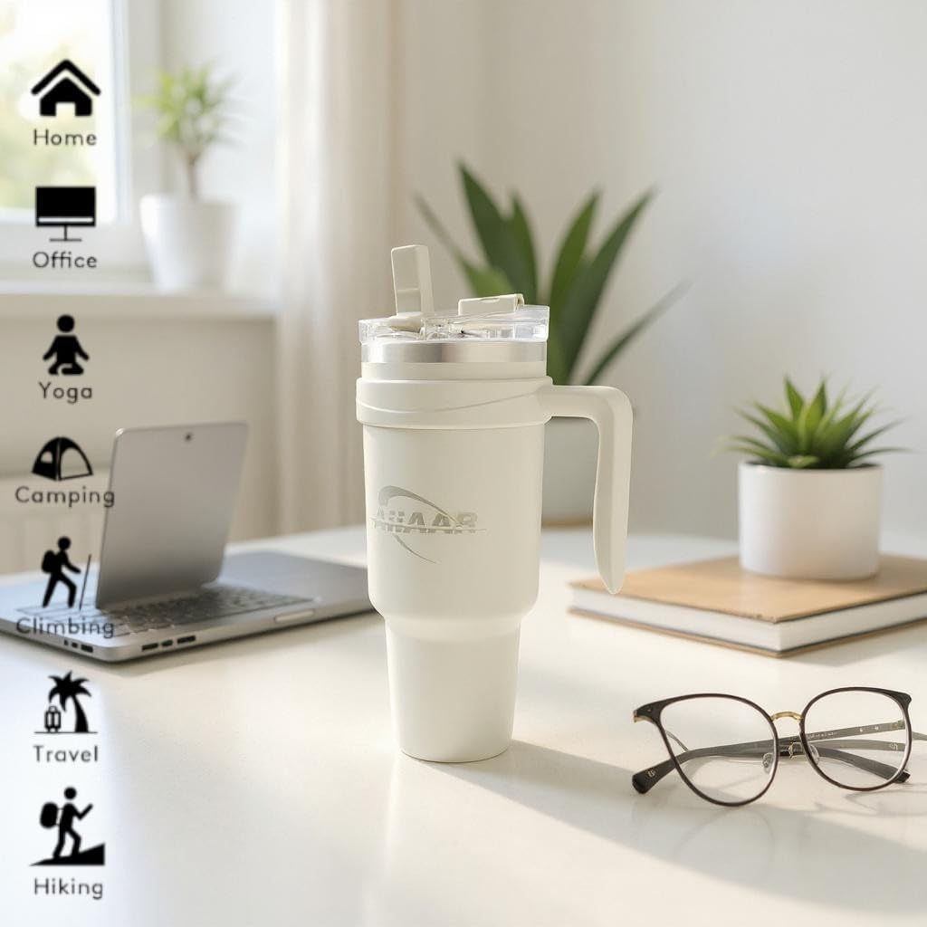 40 oz Tumbler with Handle and Straw | FlowState 3-Position Lid | Vacuum Insulated Stainless Steel Travel Mug | Keeps Drinks Hot or Cold | Leak-Resistant | Cupholder Friendly | BPA-Free - Image 6