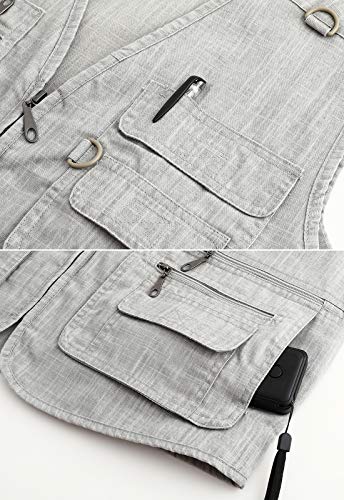 Image of Mens Outdoor Fishing Vest Safari Travel Photography Vests Jacket Multi Pocket