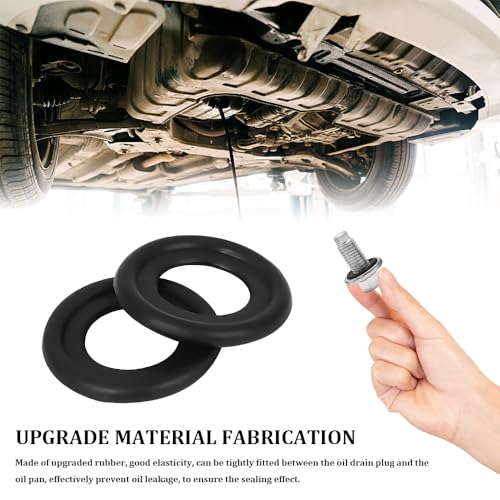 Image of 10PCS M12 Oil Drain Plug Gasket, Oil Drain Plug Washer, 12616850 3536966 Engine Oil Pan Drain Plug Sealing Gasket, Rubber Oil Drain Plug Crush Washer Replacement for Buick Camaro GMC (M12)