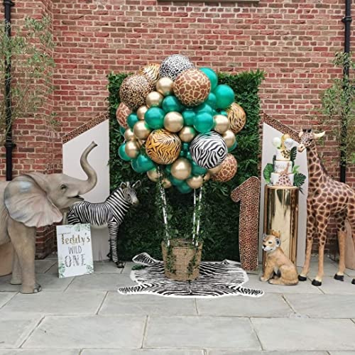 Leopard Heart Pattern Balloons 6 Pack Giant 22 Inch 4D Animal Leopard Print Foil Balloons Helium Jungle Safari Balloons Wildlife Cheetah Balloons For Animal Theme Backdrop Kids Party Decorations #TOP4