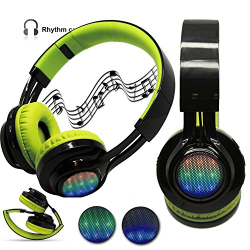 4In1 Wireless LED Light Up Stereo Headphone, FM Radio TF Card MP3 Point