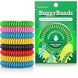 BuggyBands 12 Pack Mosquito Repellent Bracelets for Adults & Kids, Individually Wrapped, DEET Free, Natural and Waterproof Band