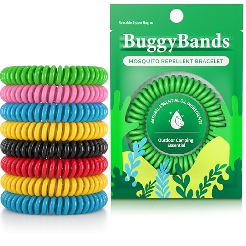 BuggyBands 12 Pack Mosquito Repellent Bracelets for Adults & Kids, Individually Wrapped, DEET Free, Natural and Waterproof Band 1 Count (Pack of 12)