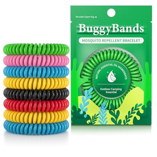 BuggyBands Mosquito Bracelets, 12 Pack Individually Wrapped, DEET Free, Natural and Waterproof Band