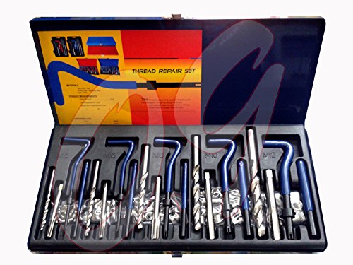 KIT SET RIPARA RIPARAZIONE FILETTI 131PZ RIPRISTINA FILETTATURE ELICOIDI MASCHI