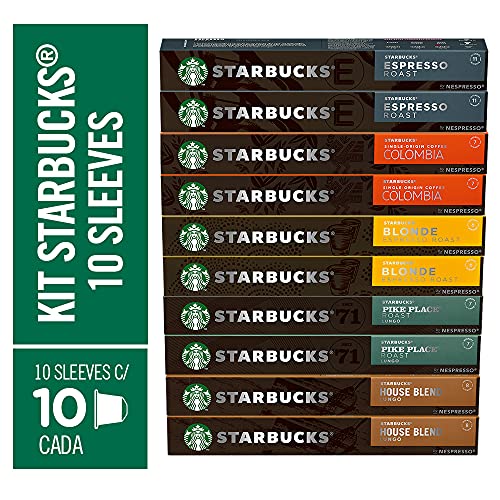 Kit de Cafés <a href='https://shopee.com.br/search?keyword=Starbucks&utm_medium=affiliates&utm_source=an_18321270146' target='_blank'>Starbucks</a> by Nespresso - 100 cápsulas