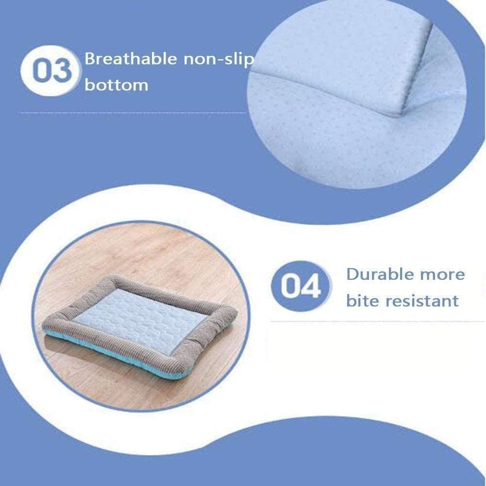 Cama para perros,Estera fría,Estera para perros, Almohadilla de refrigeración for perros, gatos, cachorros, gatitos, alfombrilla fresca, manta for mascotas, Material de seda helada, suave for rosa, az