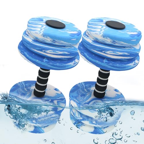 Juego de pesas de pesa, pesas de agua - Peso de agua para el ejercicio de la piscina - Equipo de espuma EVA impermeable 2 piezas para accesorios de entrenamiento de piscina deportiva de ejercicios acu