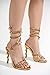 sexytag Diamante Heels Butterfly Wrap Around Strap Fantasy Rhinestone Sparkly Stiletto Heel Sandals, Gold, 5 UK