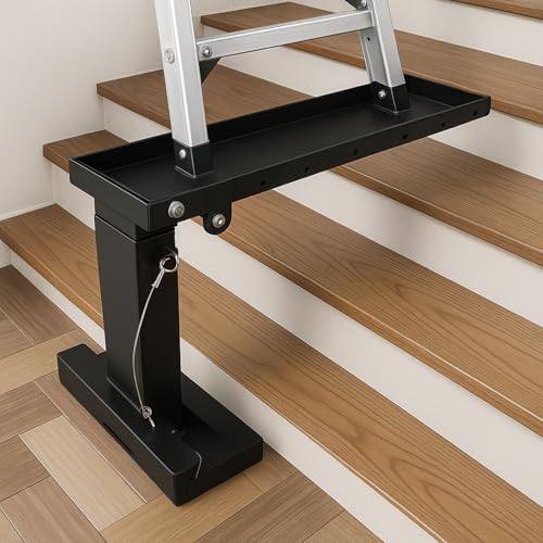 Clickovia Heavy Duty Ladder Leveller for Stairs Steel Material Ladder Stand off Adjustable Height 13.4-19 Inch Non Slip Ladder Clamps Ladder Stabilizer Weight Capacity 350KG