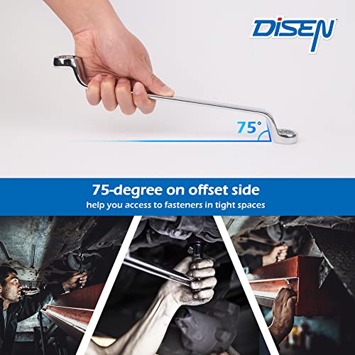 Disen 9Pcs Offset Wrench Set Metric 6-23Mm, Box Wrench Set 75-Degree, Cr-V Steel, Organized In Rolling Pouch #TOP3