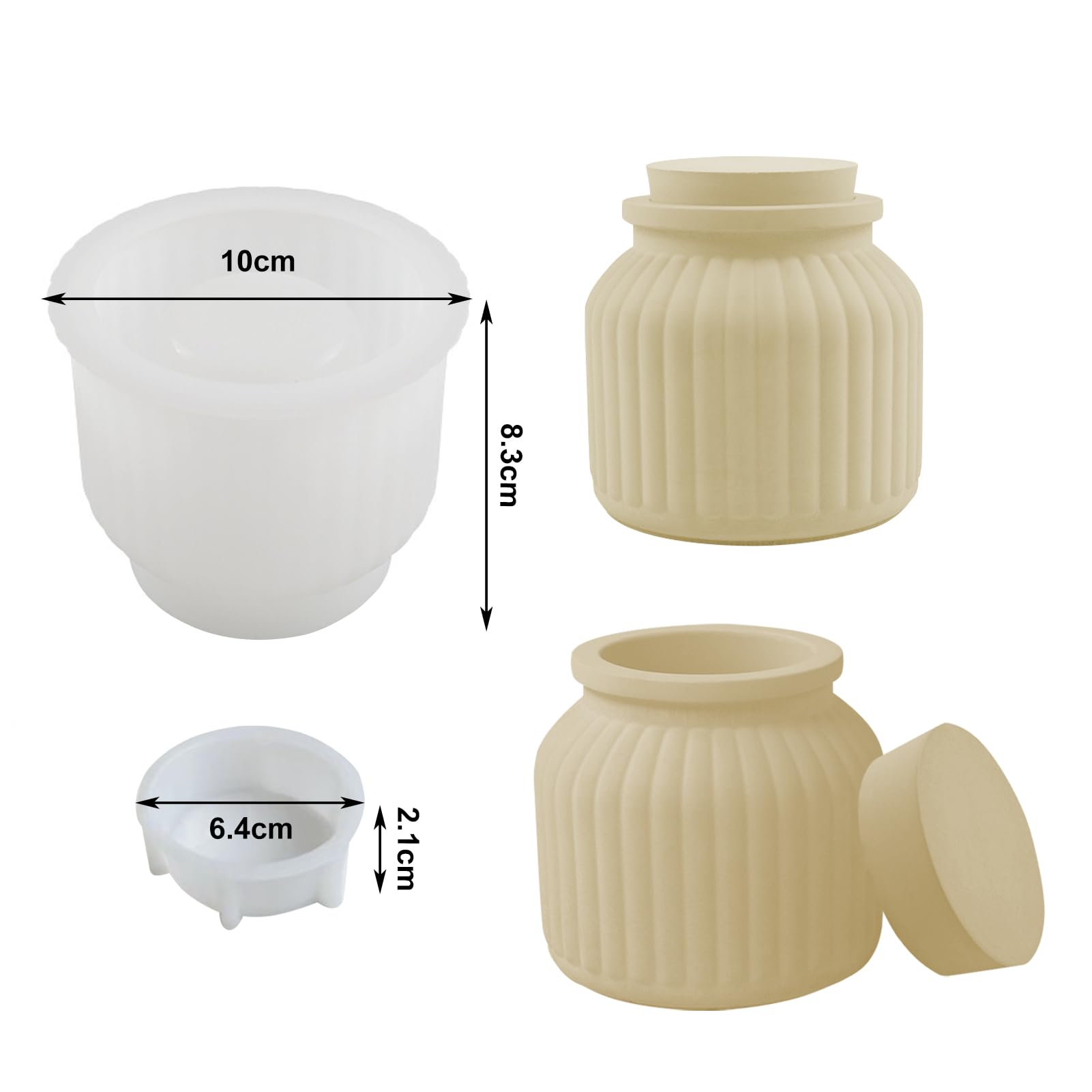 Aoreun 2 stampi in silicone per candelabri, stampi riutilizzabili per candeline, portacandele in silicone per cemento, gesso, resina epossidica, set di stampi fai da te per candele